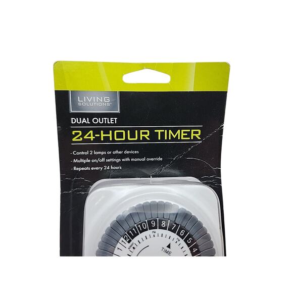 Living Solutions 24-Hour Timer Dual Outlet Multiple On/Off Settings WIC 270615 - Picture 3 of 6